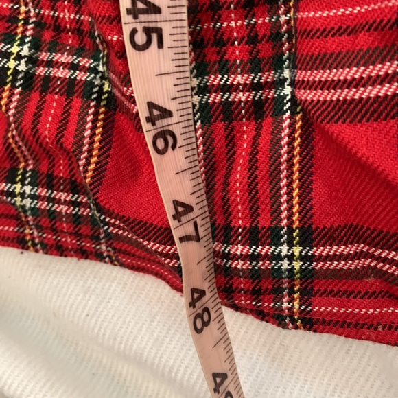 Vintage 1980s red tartan plaid with velvet accents, size 10 tea length dress - Picture 13 of 16